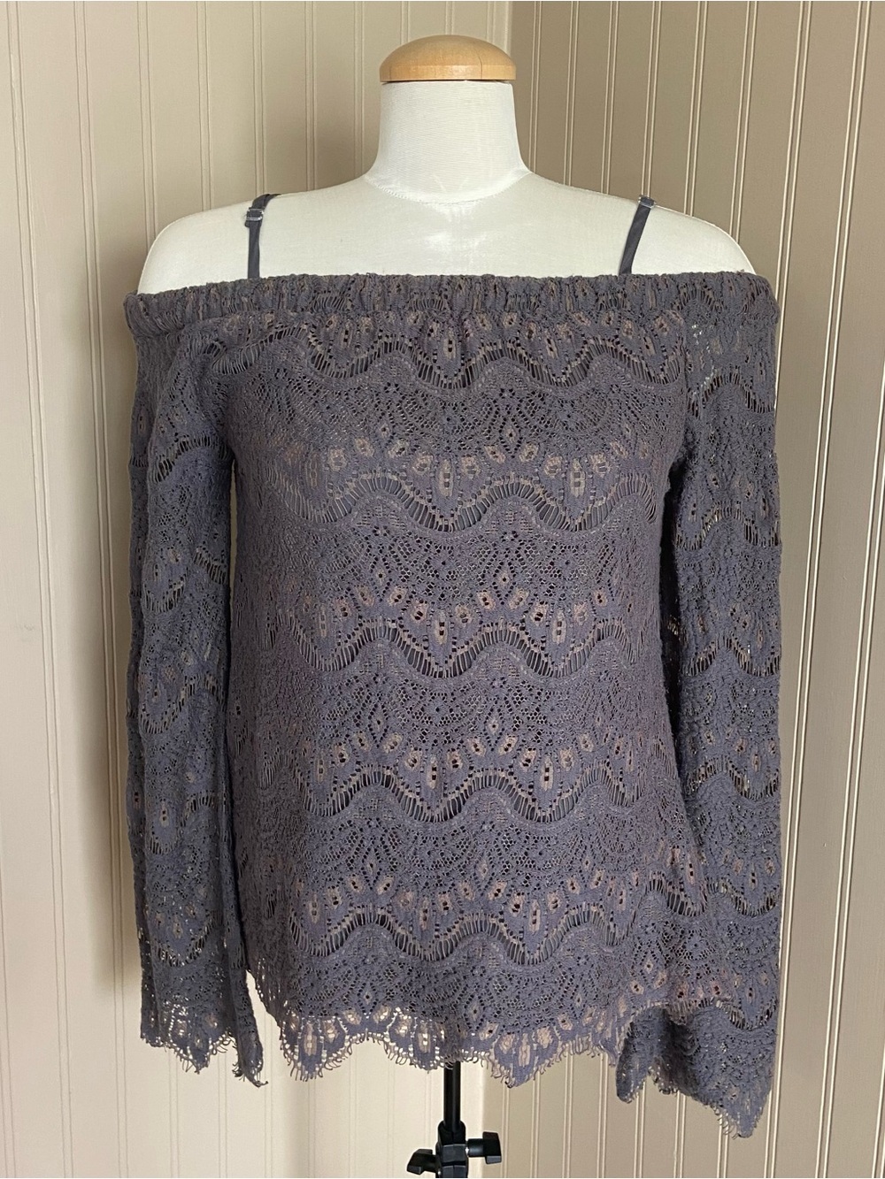 Y2K No Boundaries Lace Off The Shoulder Long Sleeve Blouse Shirt Women’s Medium